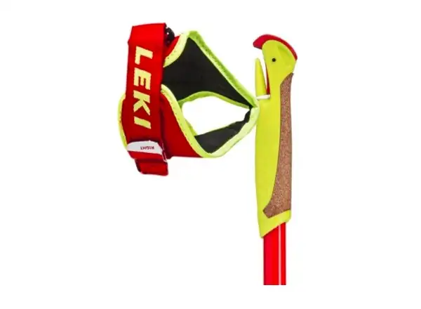 Leki HRC Junior children's cross-country carbon poles Neon red/Yellow/Black