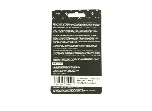 Peatys X Chris King MK2 tubeless valves 42 mm