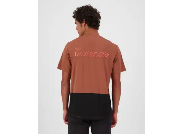 Mons Royale Tarn Merino men's short sleeve T-shirt Cinnamon / Black