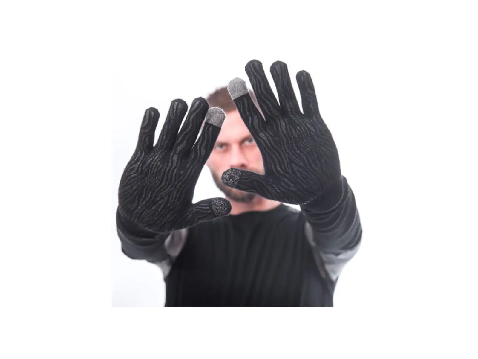 Sensor Merino gloves black