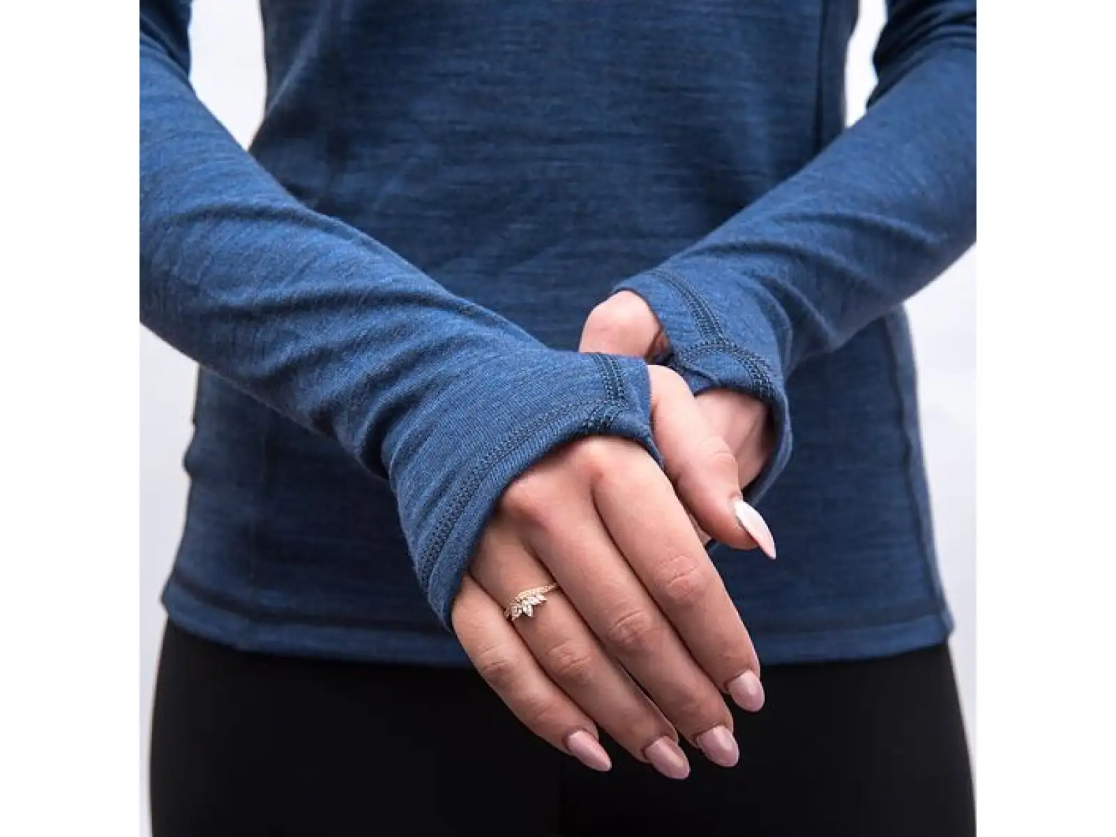 Sensor Merino Bold women's long sleeve shirt Cool Blue