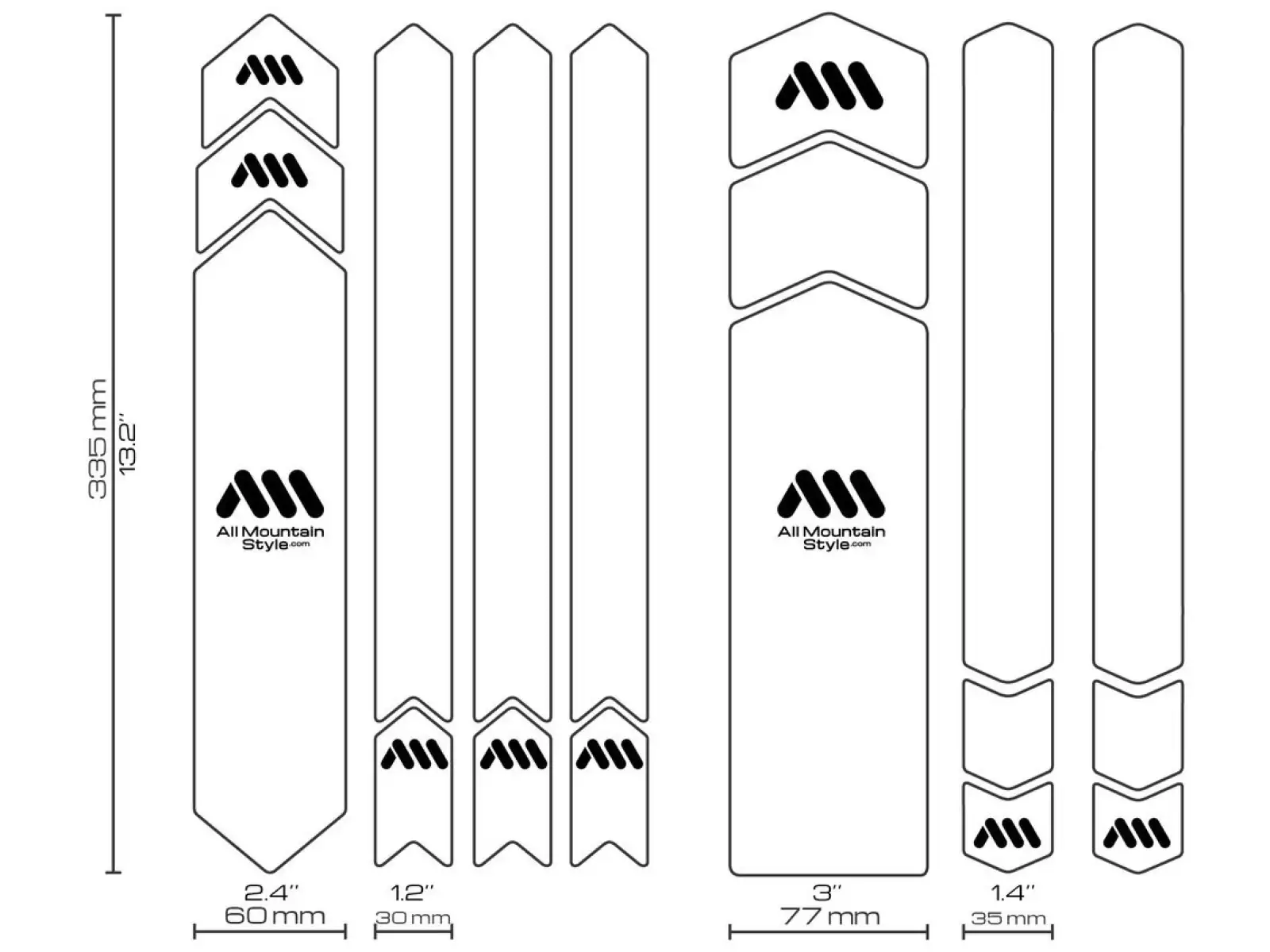 All Mountain Style frame protection stickers Full Clear/Silver