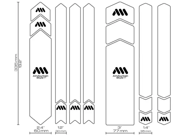 All Mountain Style frame protection stickers Full Clear/Silver