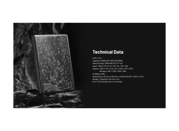 Nitecore NW5000 power bank with wireless charging