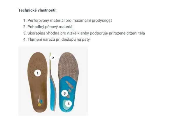 Sidas 3Feet Outdoor Low insoles low arch 1 pair
