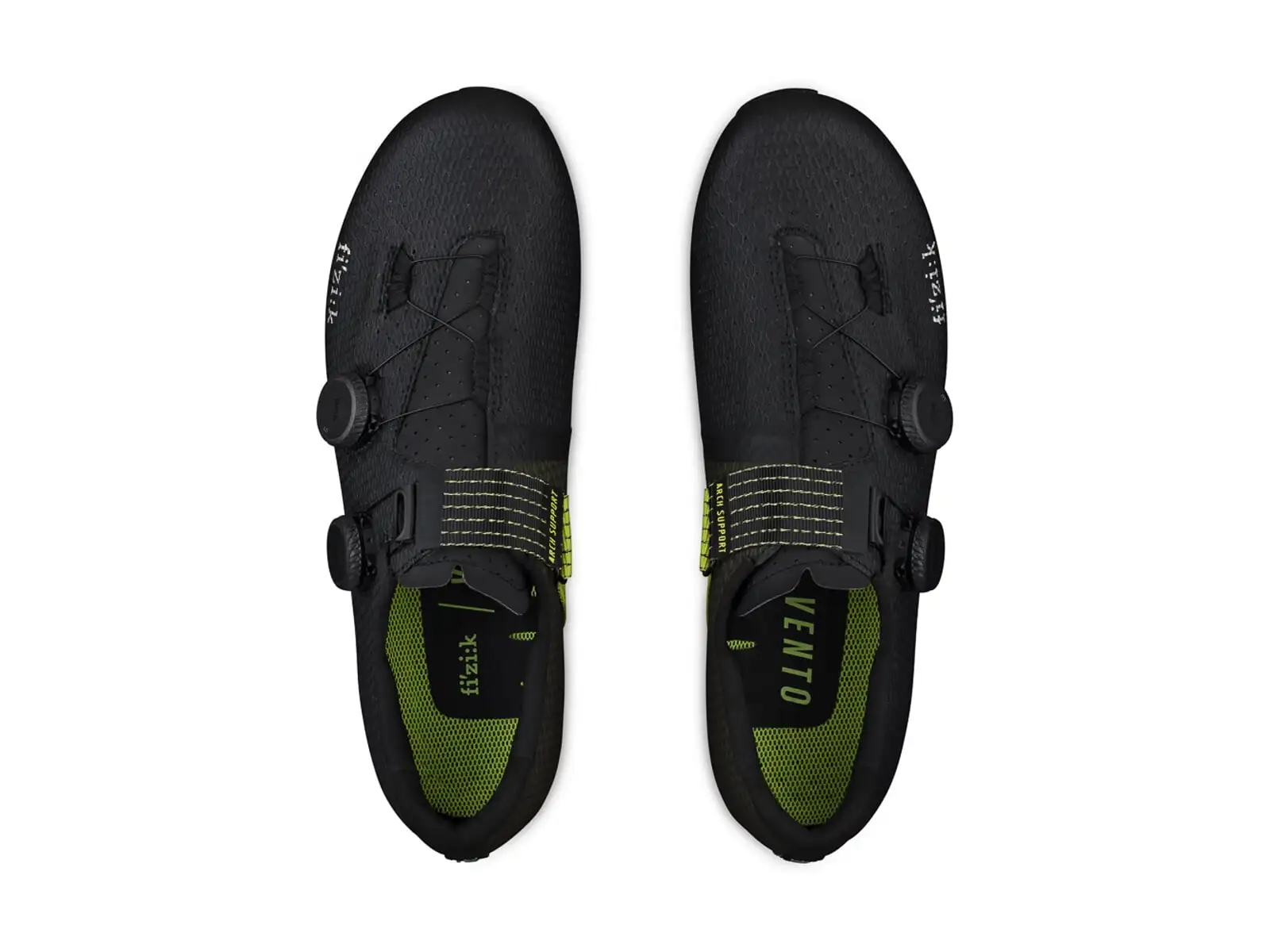 Fizik Vento Stabilita Carbon road men's cycling shoes Black/Yellow Fluo