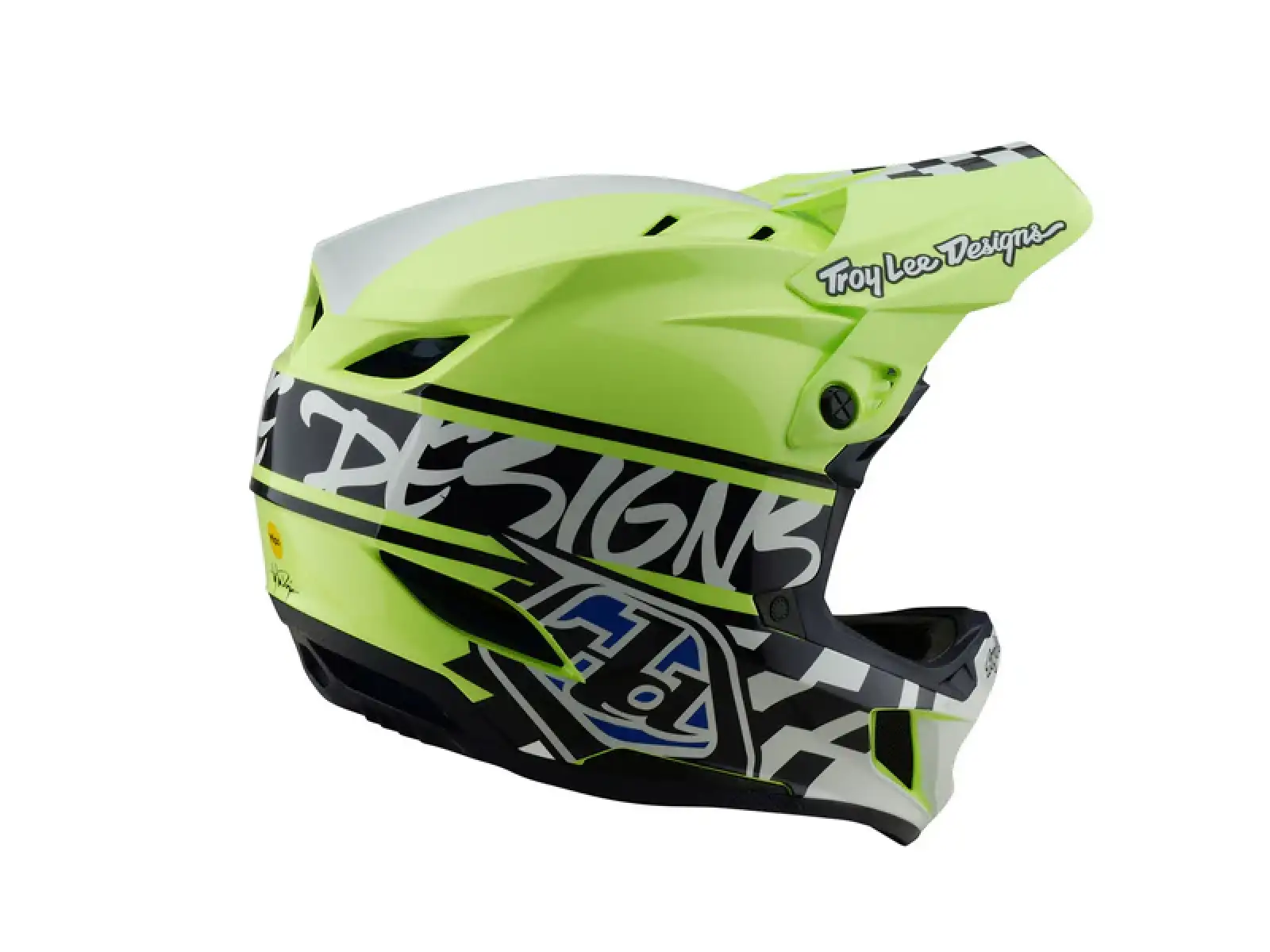 Troy Lee Designs D4 Polyacrylite 50 helmet Navy/Glo Yellow
