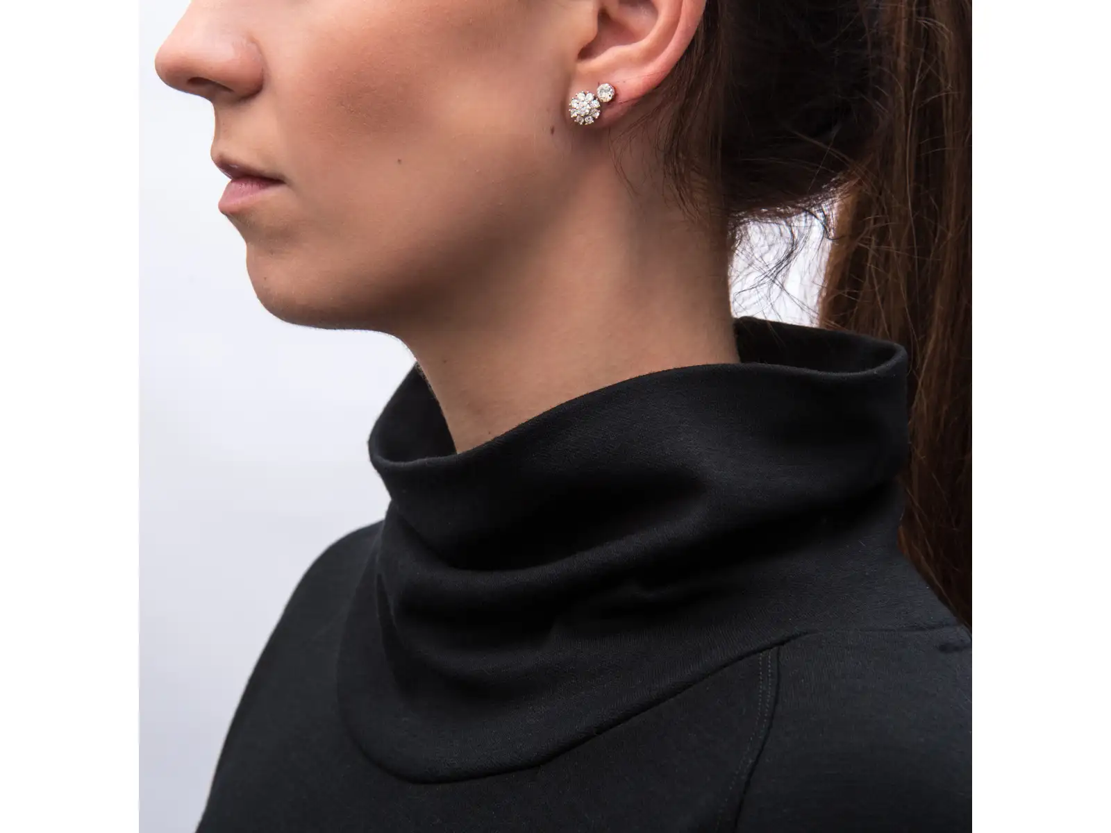 Sensor Merino Blend women's turtleneck black