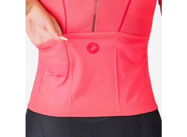 Castelli Anima Flow women's jersey short sleeve Brilliant Pink/Hibiscus