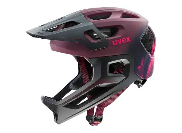 Uvex React JR Fullface MTB helmet Cranberry matt