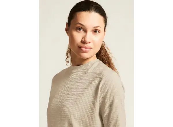 Craf Wool Waffle women's long sleeve shirt beige
