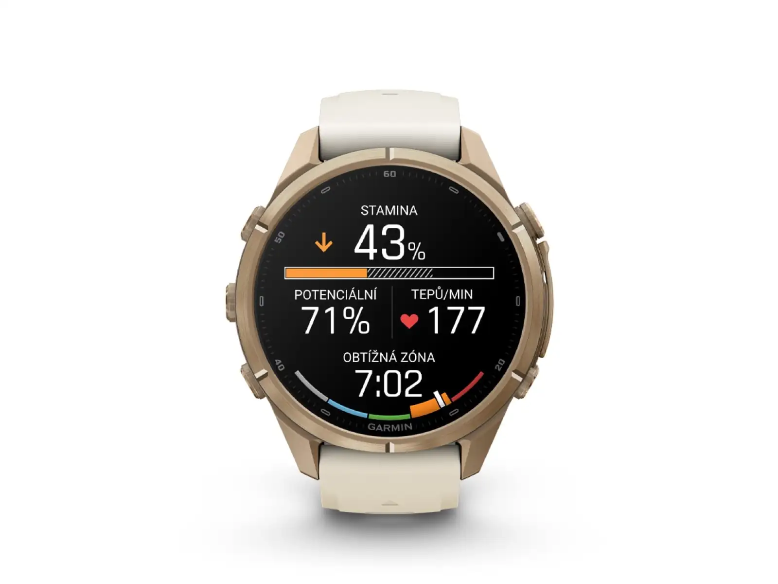 Garmin fenix 9 Pro inReach 43 mm smart watch Autumn gold titanium/Cream/french gray