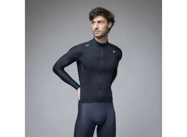 Alé R-EV1 Warm Race men's insulated cycling jersey Black