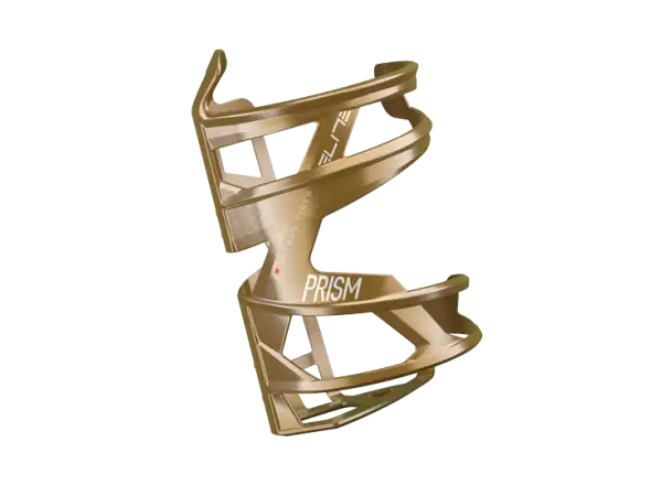 Elite Prism Right Carbon bottle cage Gold Metal/White Graphic