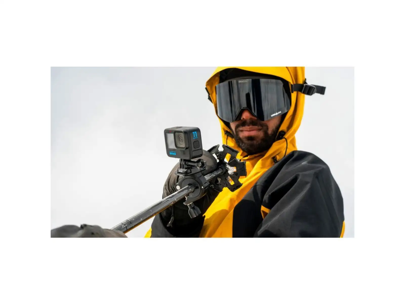 GoPro camera mount on handlebars