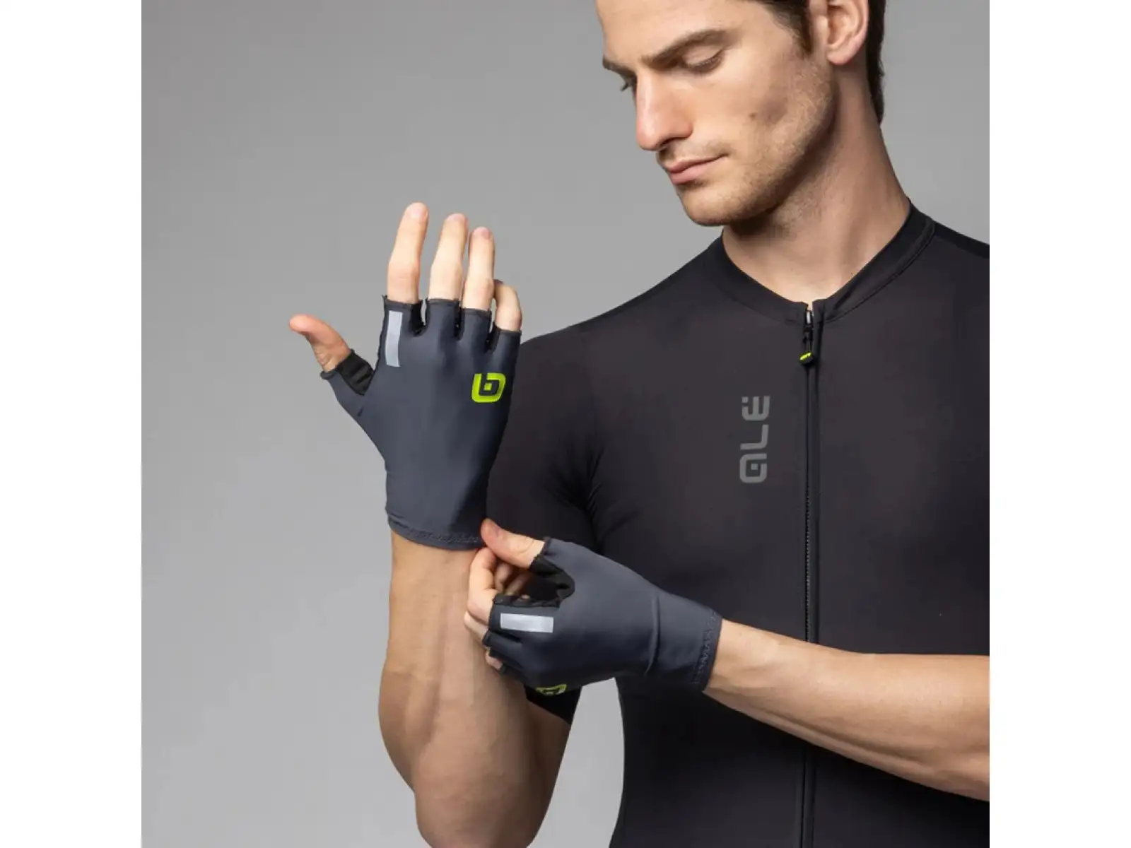 Alé Cima cycling gloves short Grey