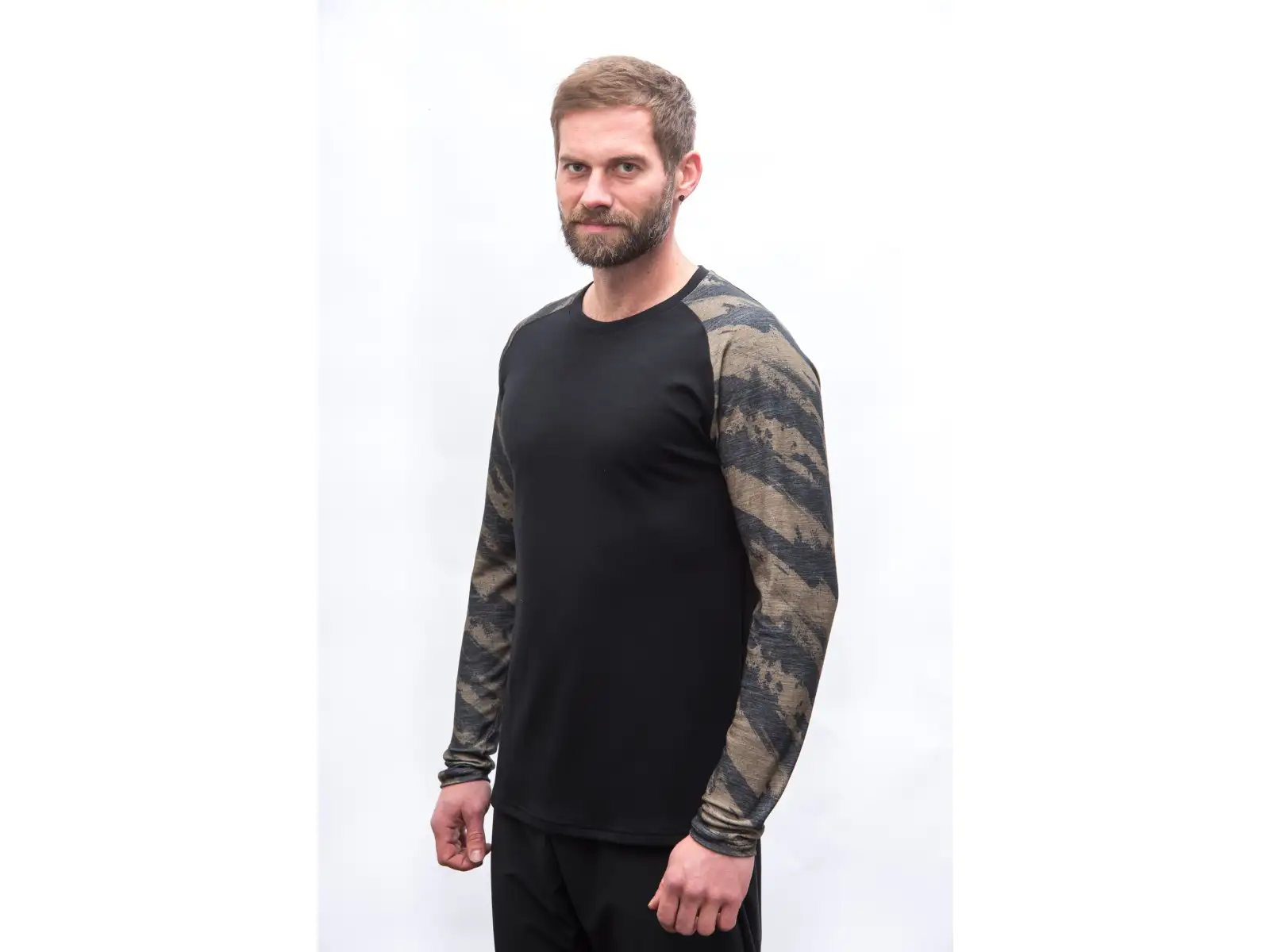 Sensor Merino Blend Impress men's long sleeve shirt black/brush