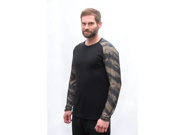 Sensor Merino Blend Impress men's long sleeve shirt black/brush