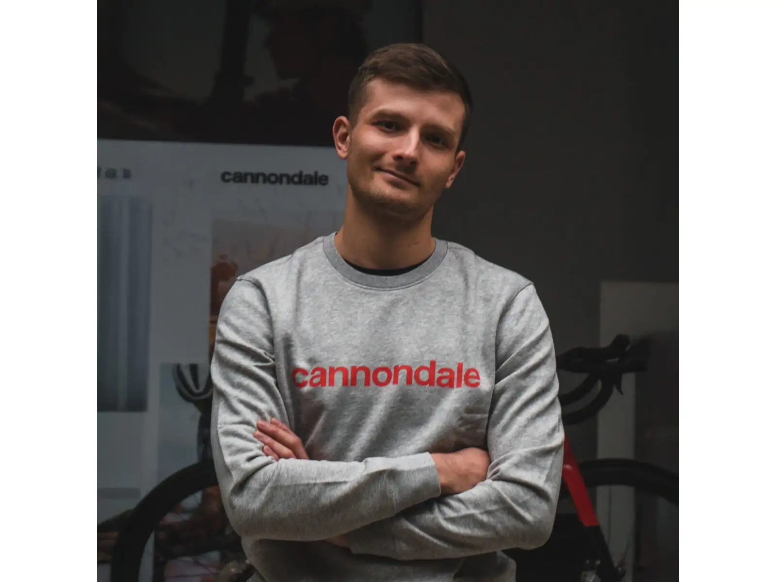 Cannondale Lifestyle hoodie long sleeve Heather Grey/Rally Red