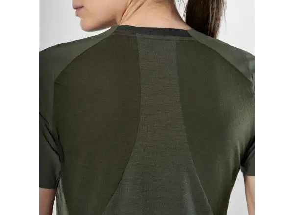 Salewa Puez AM Hyb women's shirt short sleeve Dark Olive