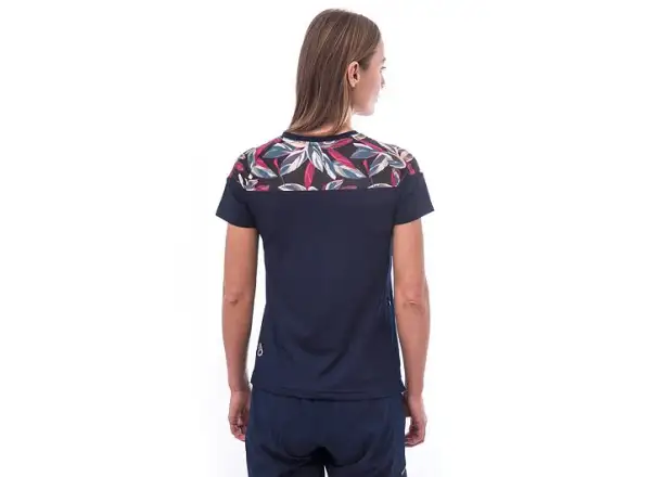 Sensor Helium women's jersey short sleeve Blue/Leaves