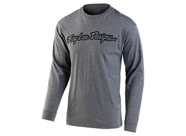 Troy Lee Designs Signature men's long sleeve T-shirt Heather Gray