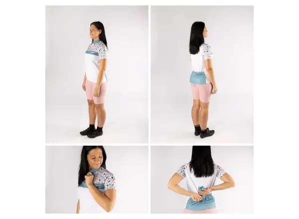 Force Rock Lady jersey short sleeve white/turquoise