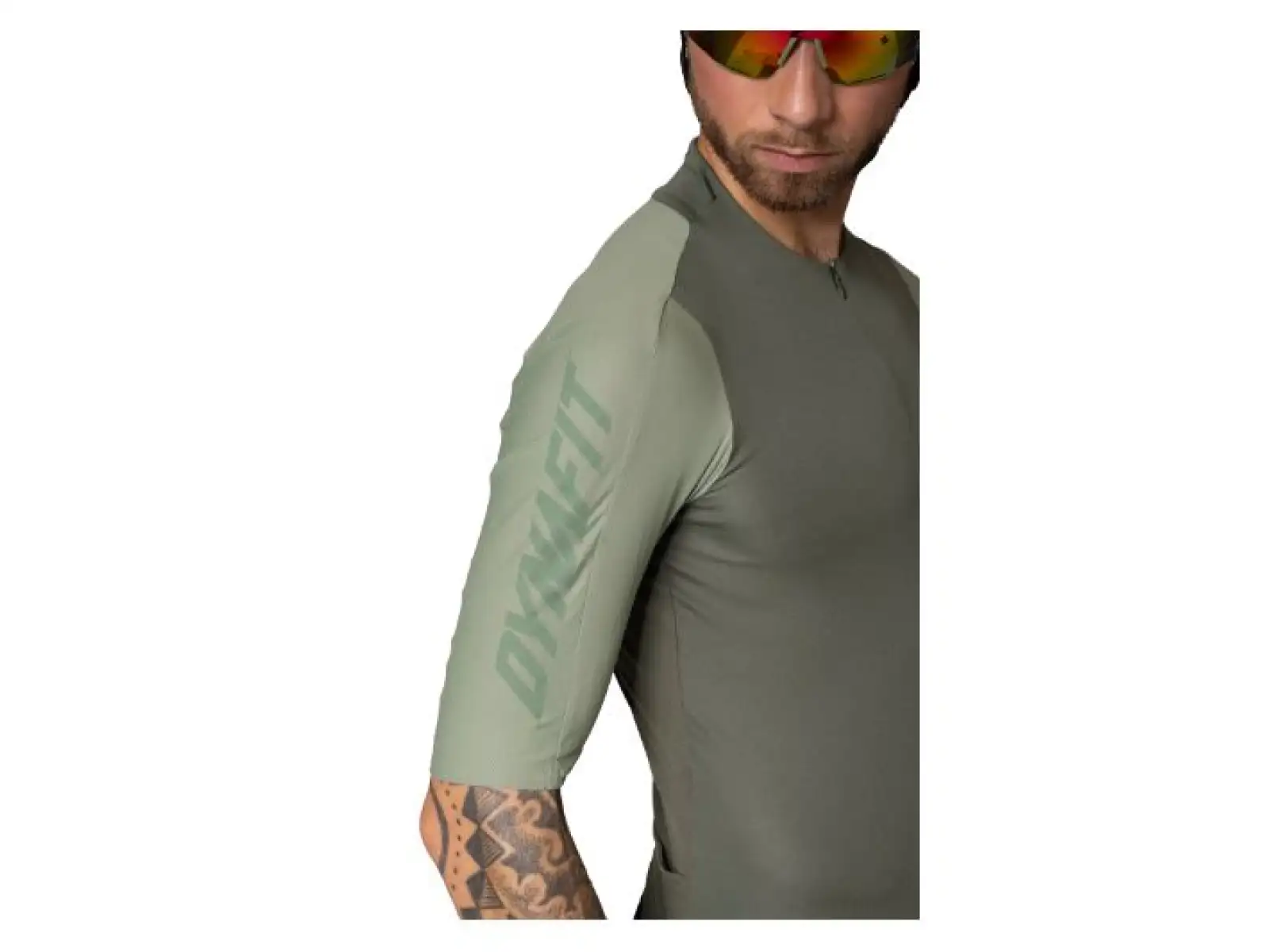 Dynafit Ride Light 1/2 zip men's jersey short sleeve Thyme
