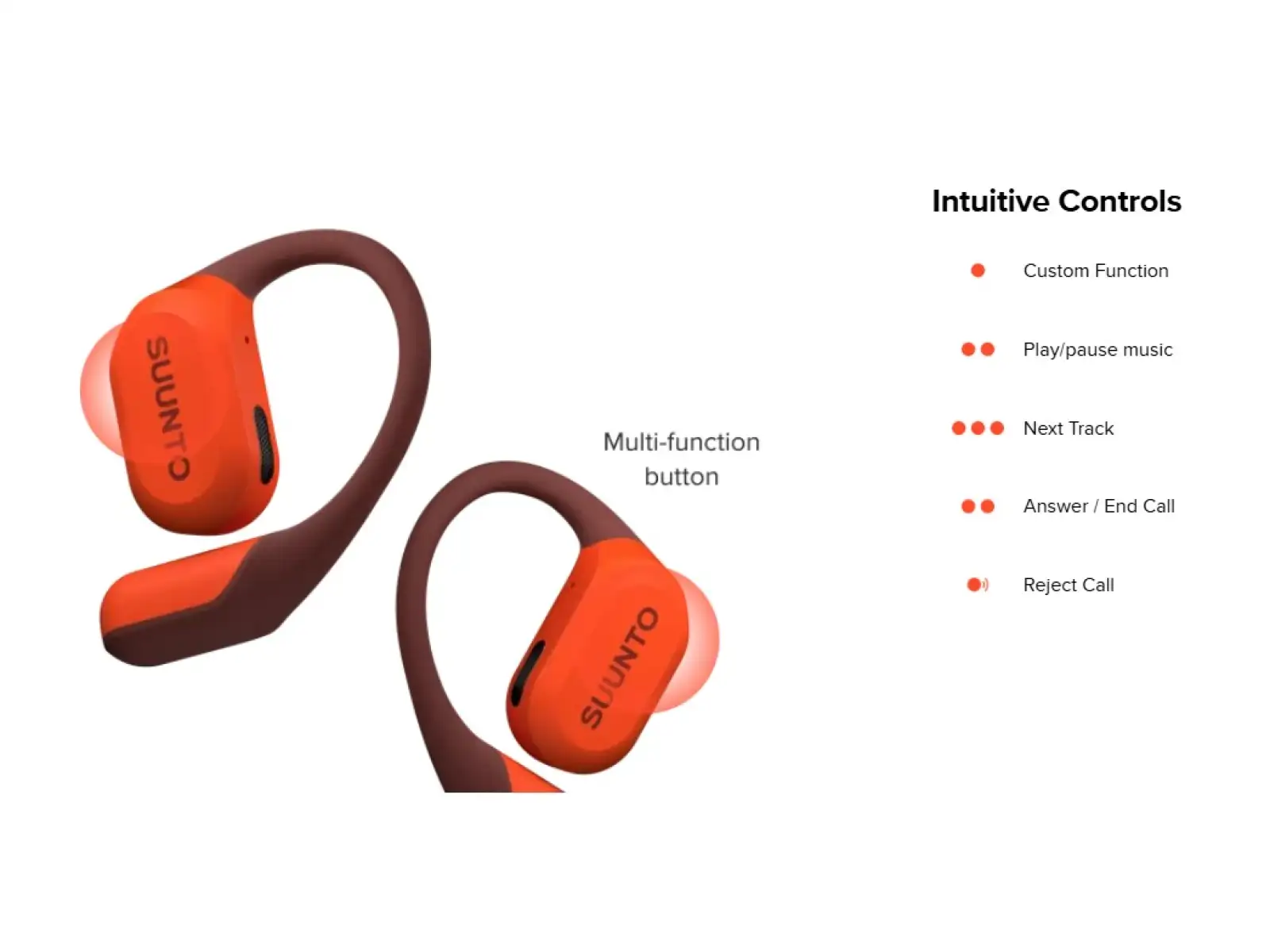Suunto Spark running headphones Coral Orange