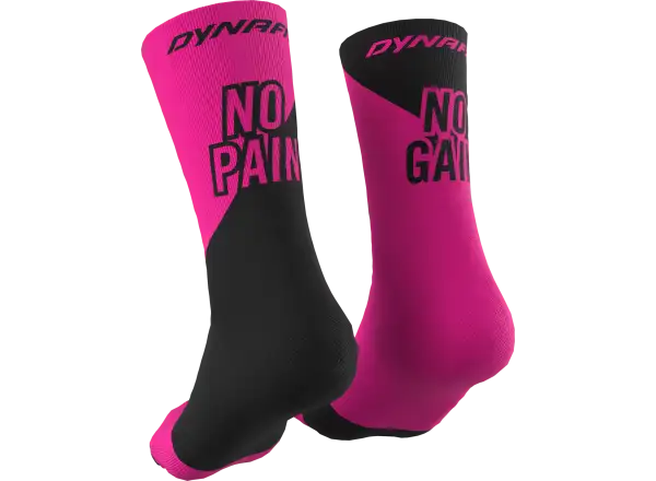 Dynafit No pain No gain sports socks Pink Glo/Black Out