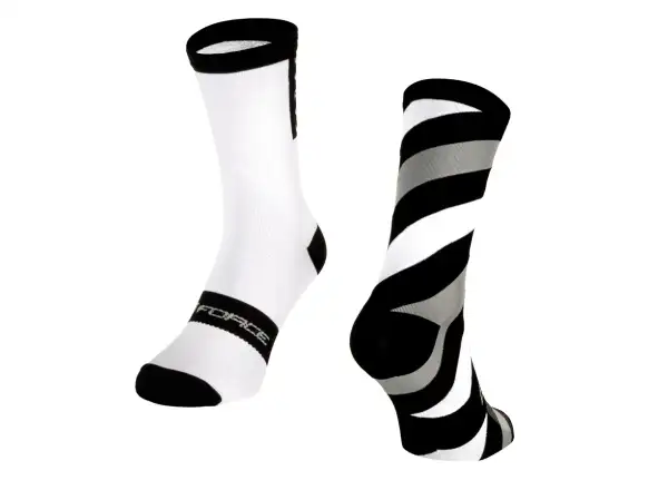Force Slanted cycling socks black/white