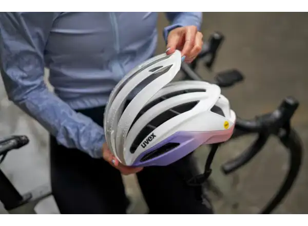 Uvex Surge Aero MIPS road helmet White/Lila Apricot Matt