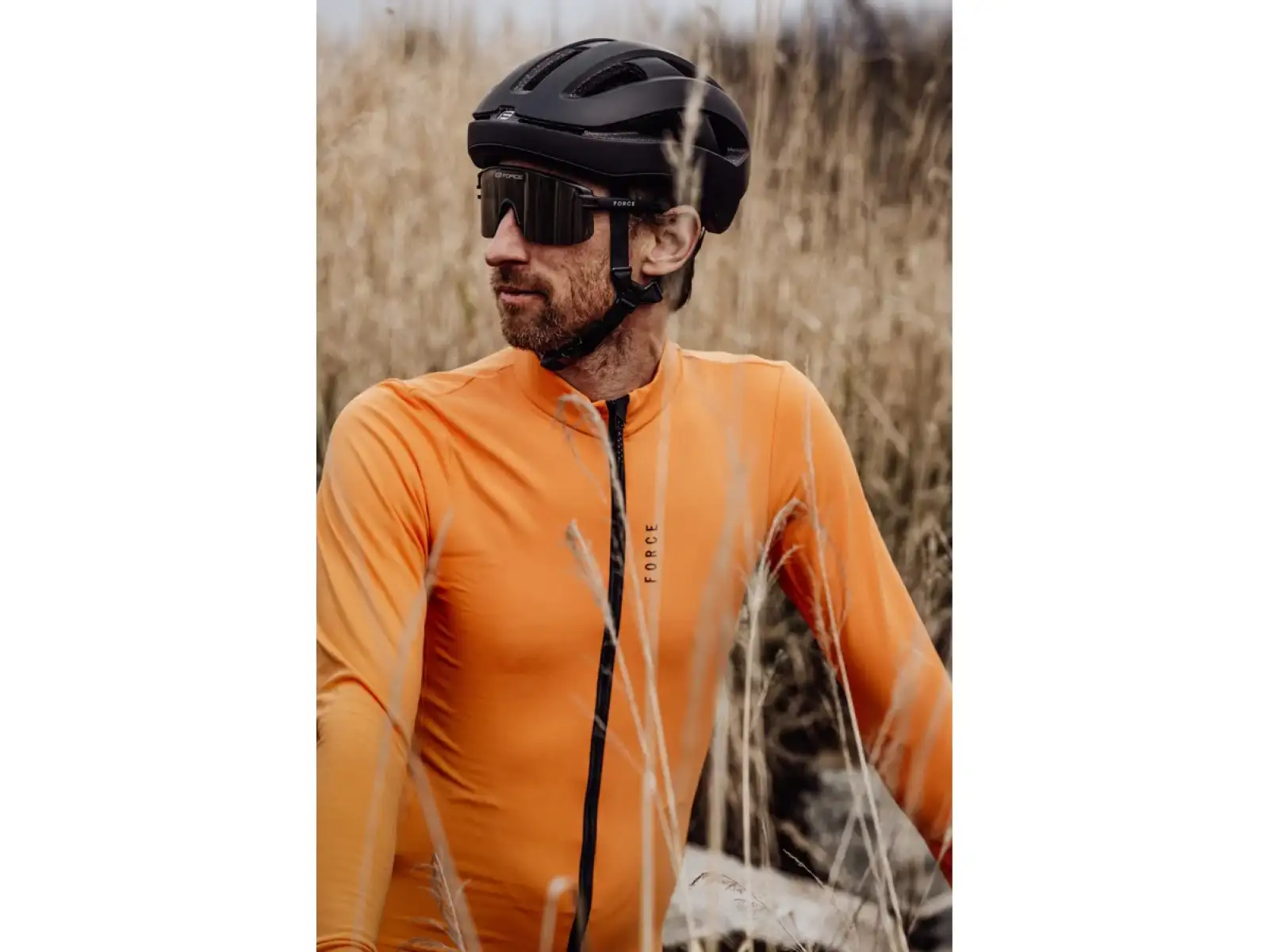 Force Endless cycling jersey long sleeve orange