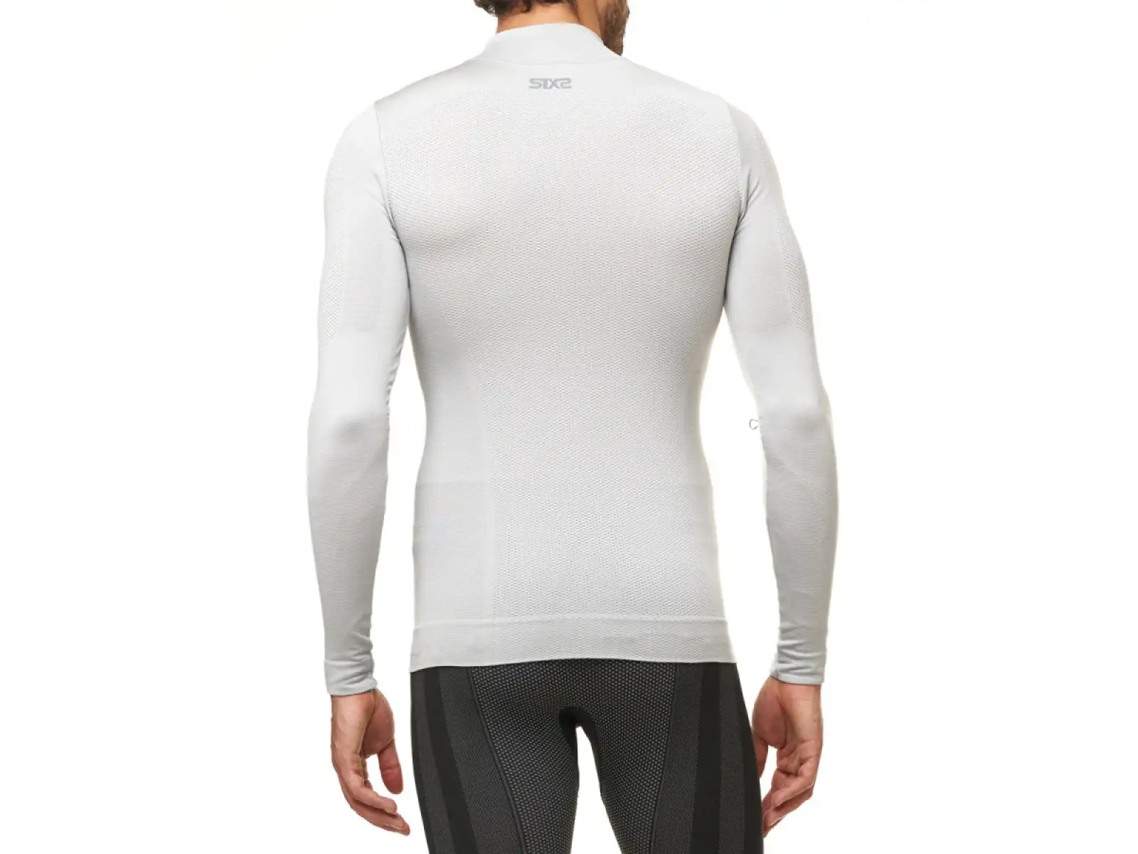 SIXS TS3 V2 functional long-sleeve shirt with collar silver/white