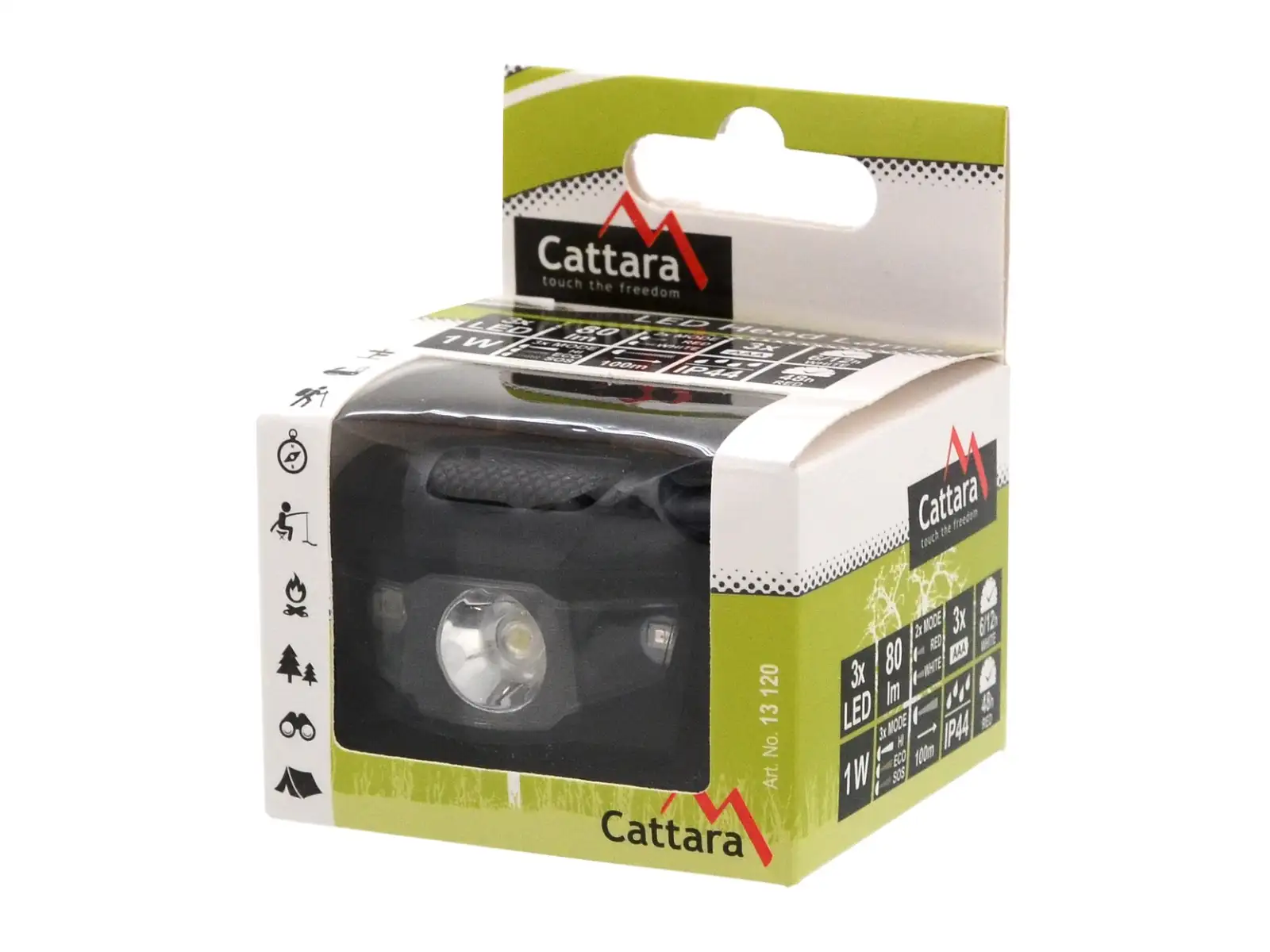 Cattara headlamp LED 80 lm Black