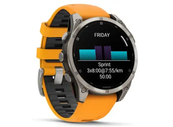 Garmin fenix 8 - 47 mm AMOLED Sapphire smart watch Titanium Orange/Graphite