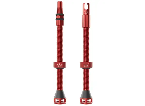 Peatys Holeshot Fast Flow tubeless valves 80 mm Red