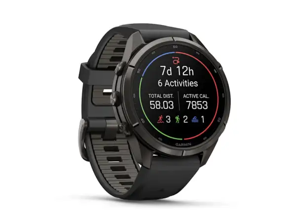 Garmin Fénix 9 Pro inReach 43 mm smartwatch Carbon Gray DLC Titanium Black/Pebble Gray