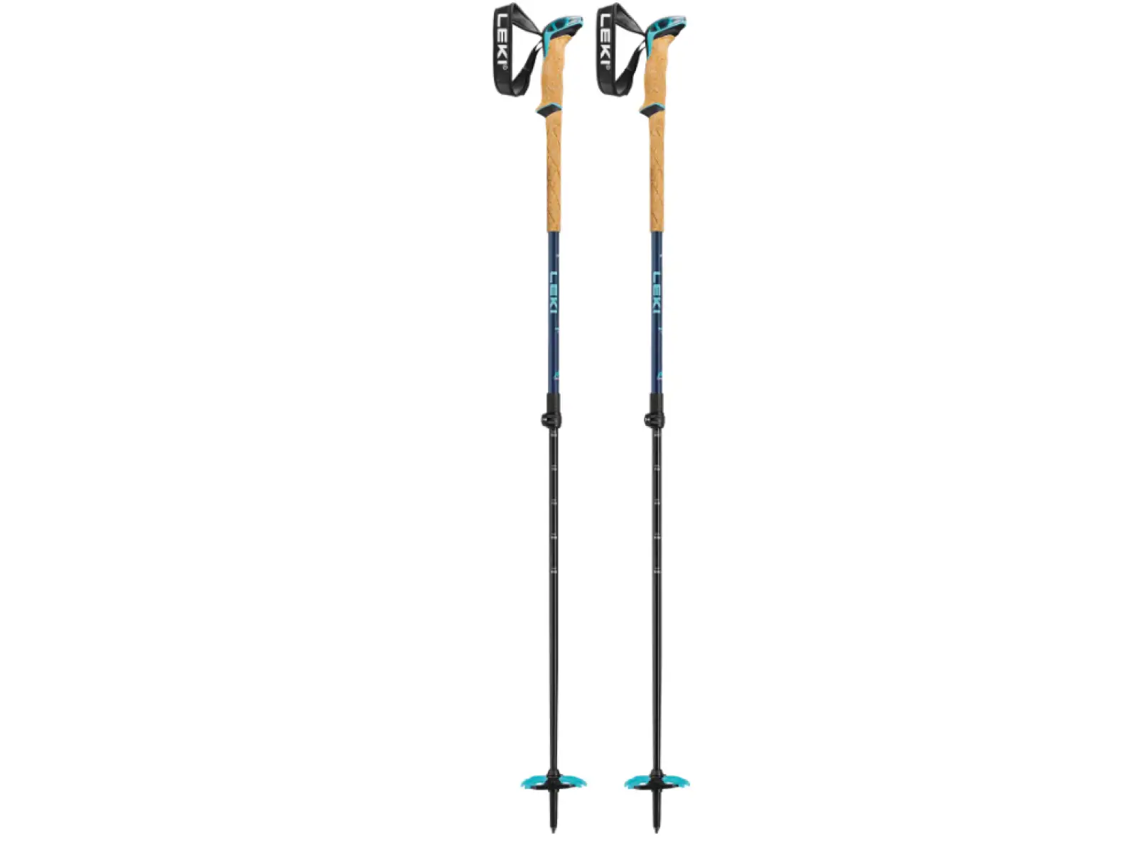 Leki Bernina Lite 2 women's ski touring poles Denim blue/Midnight blue/Mint
