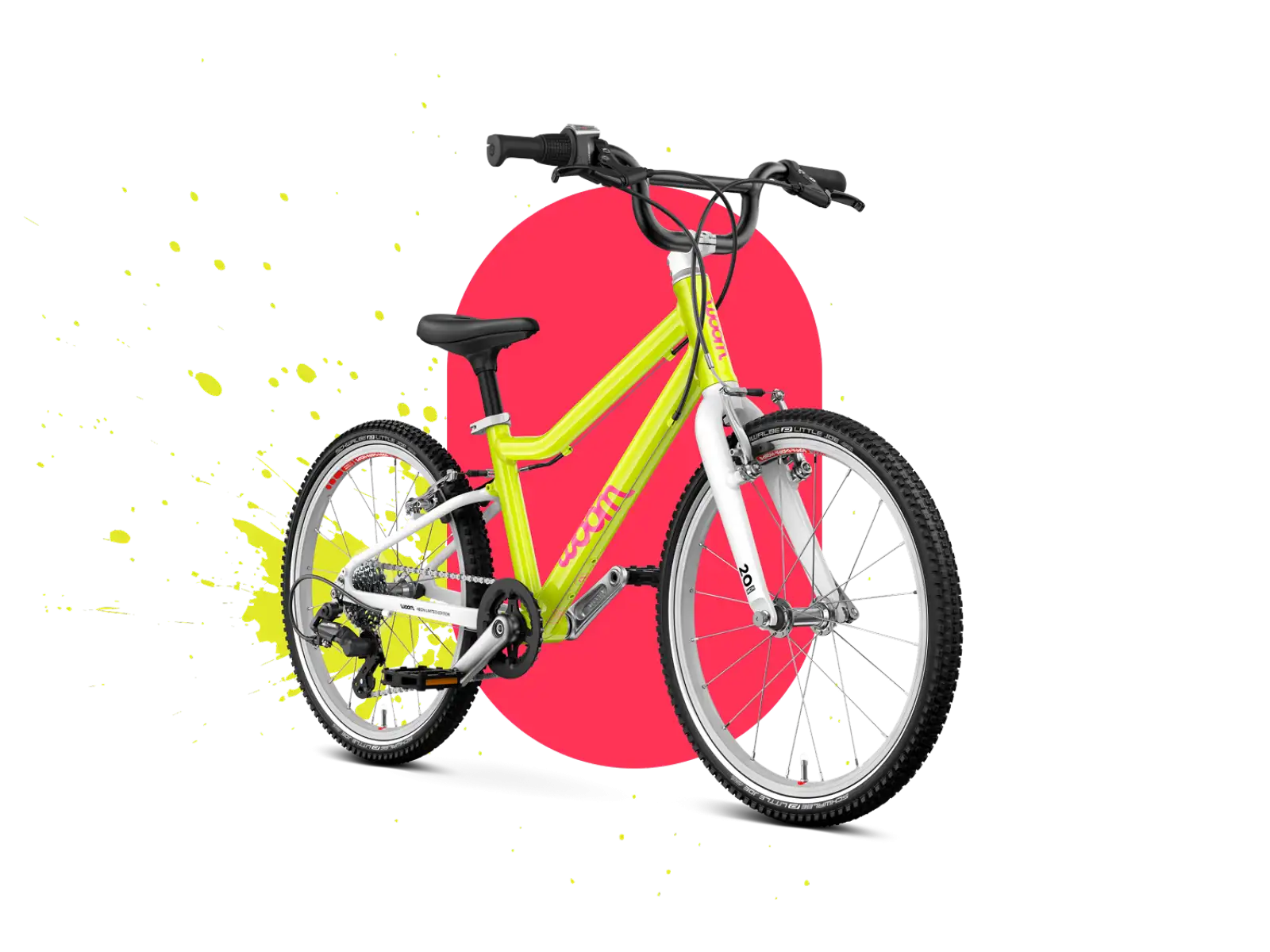Woom GO 4 kids bike neon lime