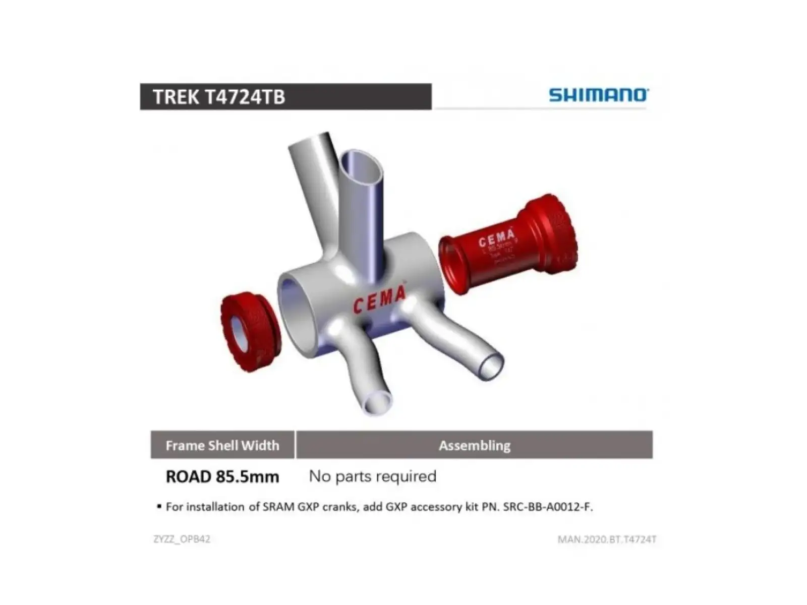 Cema bottom bracket T47 Trek, Colnago