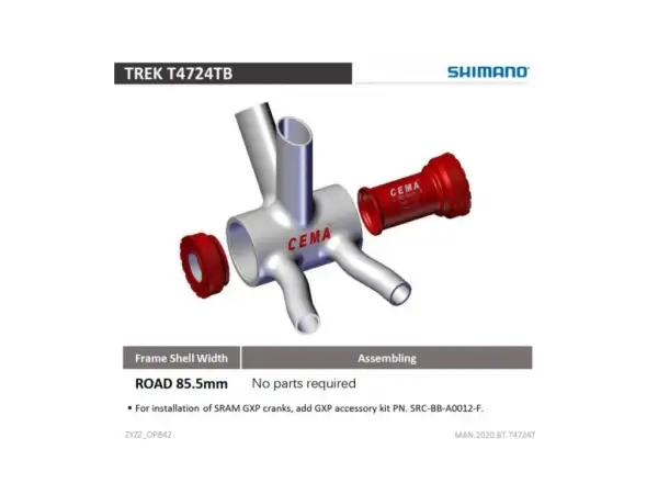 Cema bottom bracket T47 Trek, Colnago