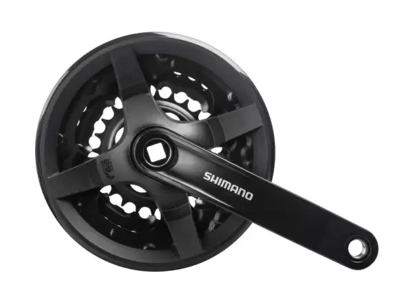 Shimano Tourney FC-TY301 Crankset Square 3x6/7/8 sp. 150 mm 42x34x24 Teeth with Cover Black
