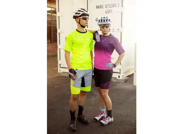 Force Storm men's MTB shorts with padding Grey/Fluo