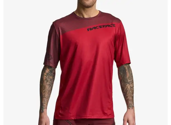 Race Face Indy Men's Short Sleeve Jersey Dark Red