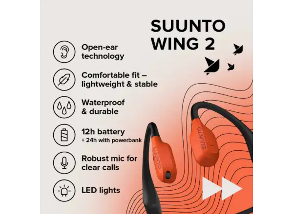 Suunto Wing 2 headphones Coral Orange