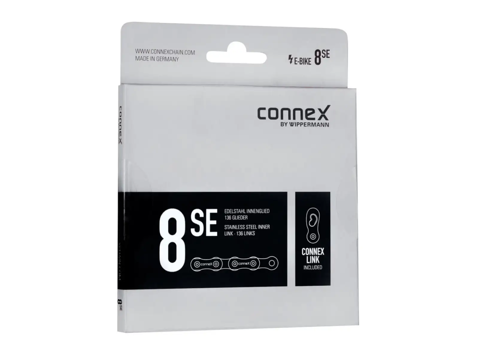 Connex 8sE silver chain for E-BIKE 136 links