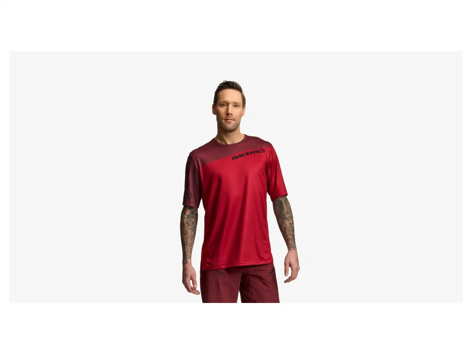 Race Face Indy Men's Short Sleeve Jersey Dark Red