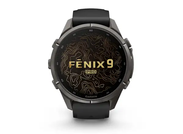 Garmin Fénix 9 Pro inReach 43 mm smartwatch Carbon Gray DLC Titanium Black/Pebble Gray