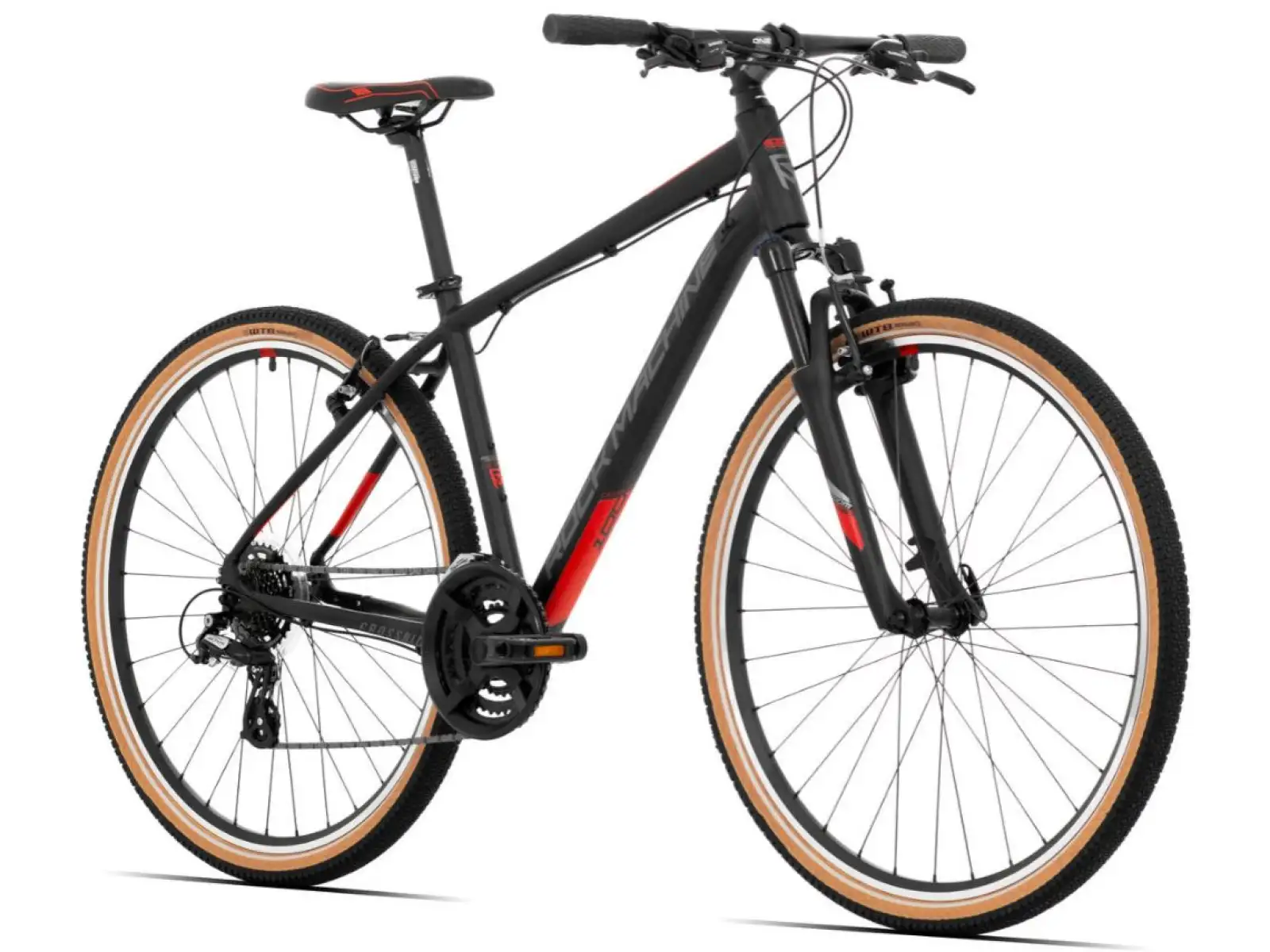 Rock Machine CrossRide 100 matte black/dark grey/brick red trekking bike